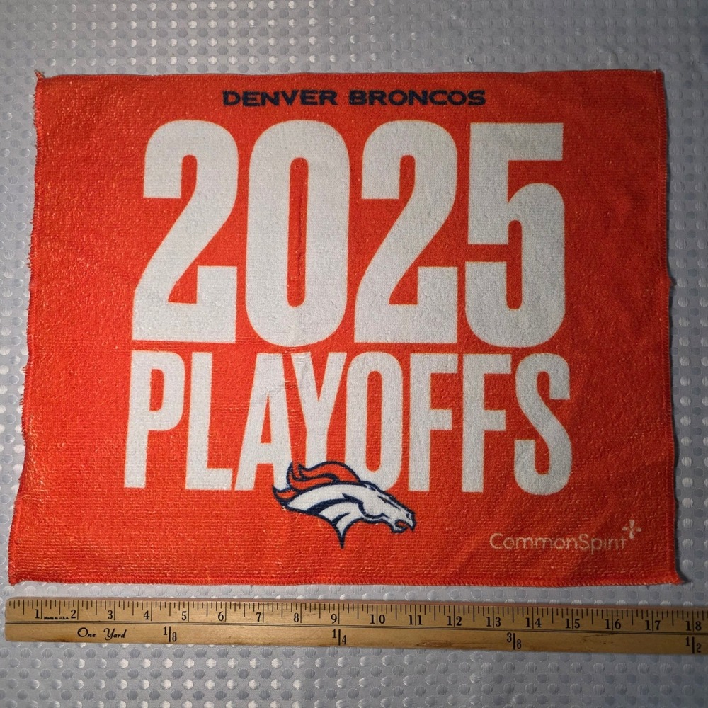 Denver Broncos 2025 Playoffs Rally Towel Orange NFL Fan Gear CommonSpirit